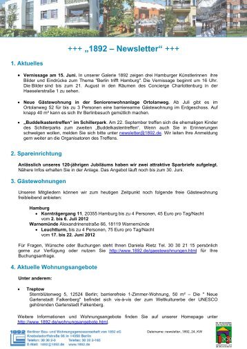 „1892 – Newsletter“ - Berliner Bau- und Wohnungsgenossenschaft ...