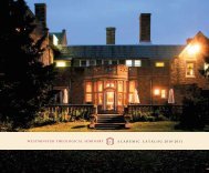 2010 - 2011 Academic Catalog - Westminster Theological Seminary