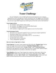 Team Challenge form - Biggest Loser RunWalk