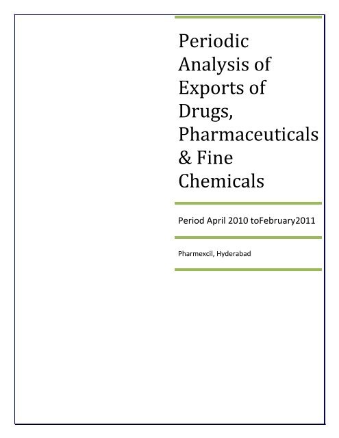 Periodic Analysis of Exports of Drugs, Pharmaceuticals & Fine ...