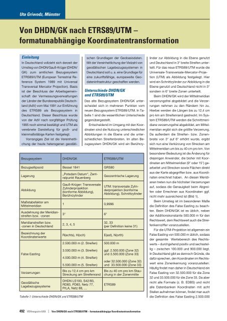 Von DHDN/GK nach ETRS89/UTM ... - con terra GmbH