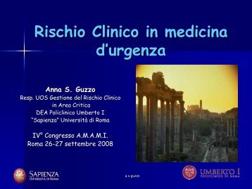 Rischio Clinico in medicina d'urgenza - Amami