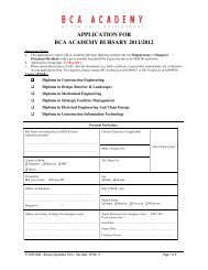 APPLICATION FOR BCA ACADEMY BURSARY 2011/2012