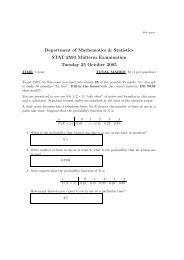 Department of Mathematics & Statistics STAT 2593 Midterm ...