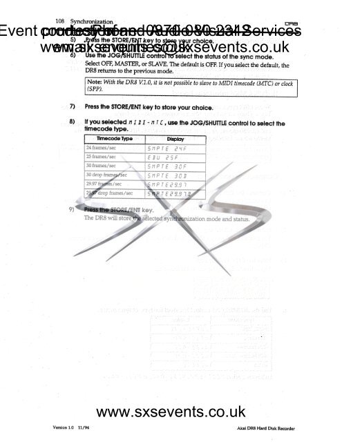 Sound - Akai DR8 Manual - SXS Events