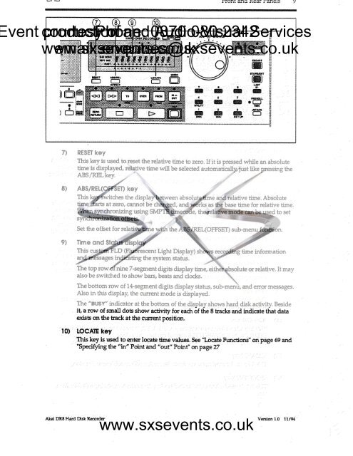 Sound - Akai DR8 Manual - SXS Events
