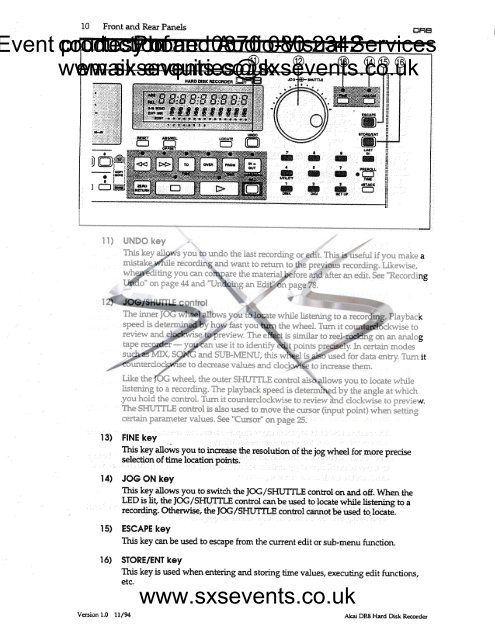 Sound - Akai DR8 Manual - SXS Events