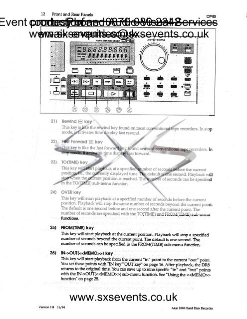 Sound - Akai DR8 Manual - SXS Events