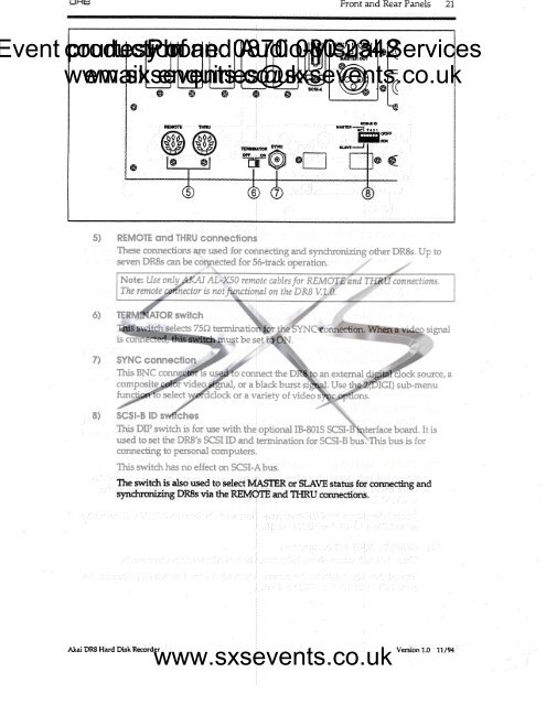 Sound - Akai DR8 Manual - SXS Events