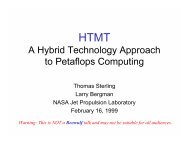 HTMT: A Hybrid Technology Approach to Petaflops Computing
