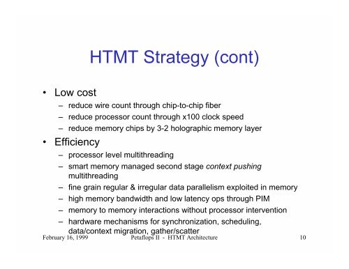 HTMT: A Hybrid Technology Approach to Petaflops Computing