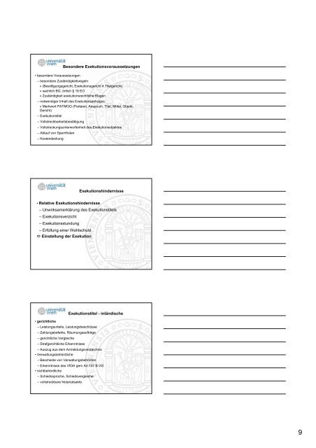 Repetitorium aus Zivilverfahrensrecht Exekutionsverfahren