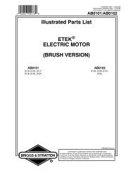 Illustrated Parts List ETEK ELECTRIC MOTOR ... - Briggs & Stratton