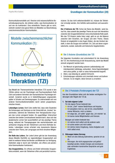 Themenzentrierte Interaktion (TZI)