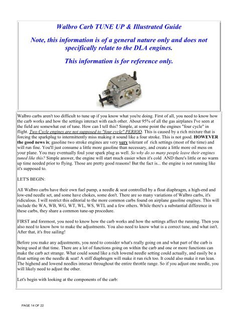 OPERATING INSTRUCTIONS - RC World