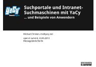 Suchportale und Intranet- Suchmaschinen mit YaCy