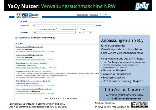 Suchportale und Intranet- Suchmaschinen mit YaCy