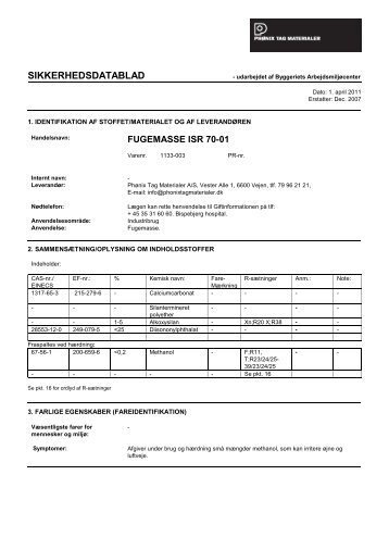 Fugemasse ISR 70-01 - PhÃ¸nix Tag Materialer