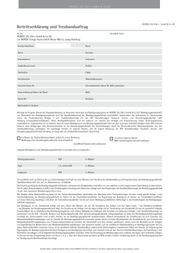 BeitrittserklÃ¤rung und Treuhandauftrag - Heiter Investment