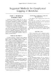 Suggested Methods for Geophysical Logging of Boreholes - ISRM