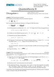 Quantentheorie II - RWTH Aachen University