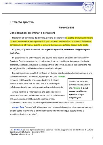 Il Talento sportivo - life and fitness