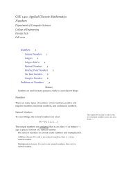 CSE 1400 Applied Discrete Mathematics Numbers