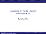 Integration by Partial Fraction Decomposition - Louisiana Tech ...