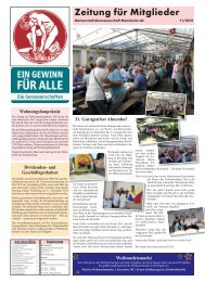 Zeitung für Mitglieder - Gartenstadt-Genossenschaft Mannheim eG
