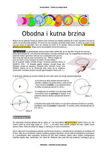 Obodna i kutna brzina - E-Å¡kola Fizika