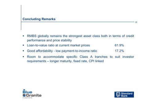 Blue Granite Investments No. 1 - Standard Bank - Investor Relations