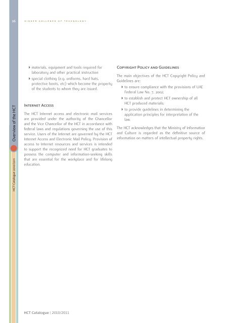 Overview of the HCT - Higher Colleges of Technology