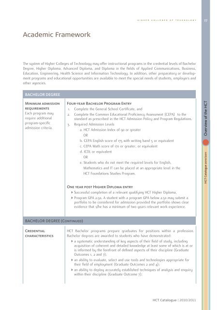 Overview of the HCT - Higher Colleges of Technology