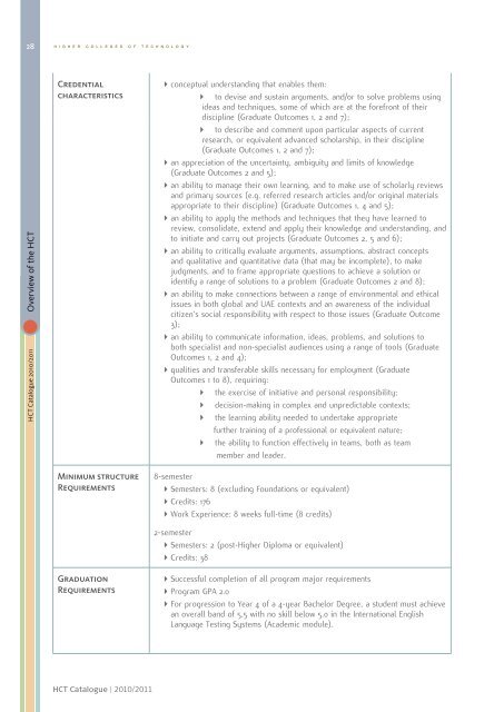 Overview of the HCT - Higher Colleges of Technology