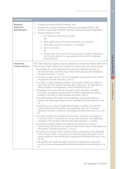 Overview of the HCT - Higher Colleges of Technology