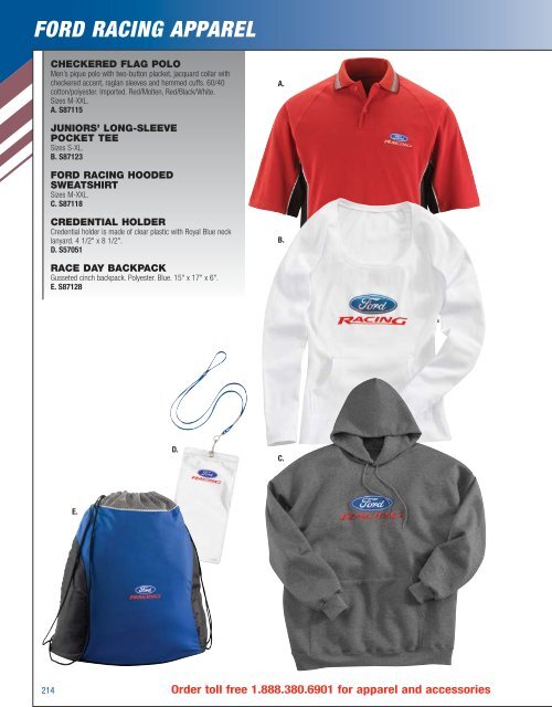 ford racing apparelCHECKE