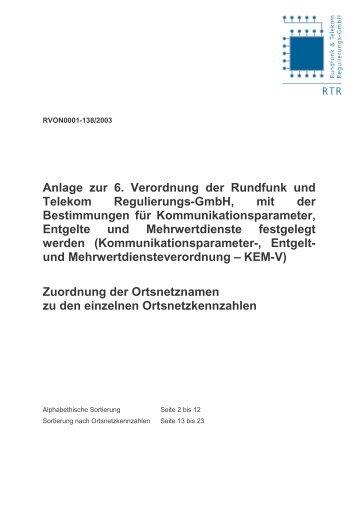 Anlage zur 6. Verordnung der Rundfunk und Telekom ... - FEEI