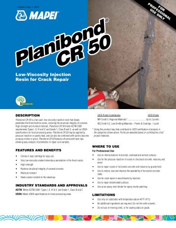 Planibond CR 50 Planibond CR 50 - Northland Construction Supplies
