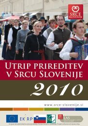 Utrip prireditev v Srcu Slovenije - Razvojni center Srca Slovenije