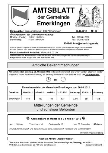 AMTSBLATT - Gemeinde Emerkingen