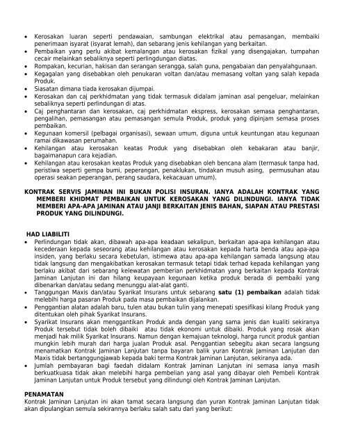 extended warranty service contract terms & c - Maxis