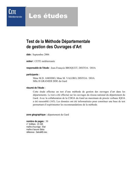 Test Methode dÃÂ©partementale V2 - PLATEFORME OUVRAGES D ...