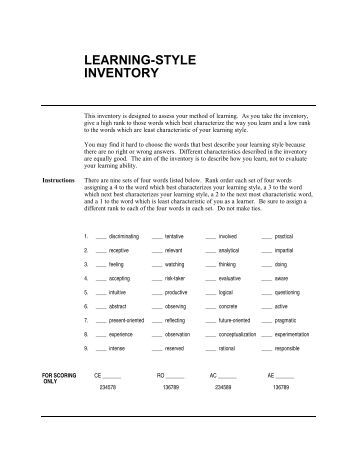 Gorgeous image inside printable learning style inventory Zany image inside printable learning style inventory