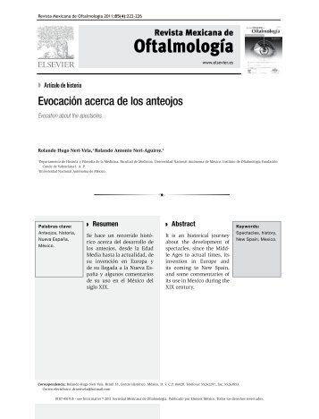 Evocación acerca de los anteojos - Revista Mexicana de Oftalmología