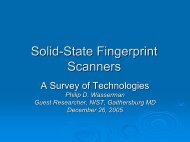 Solid-State Fingerprint Sensors - NIST Visual Image Processing Group