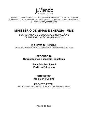 Perfil do Feldspato - MinistÃƒÂ©rio de Minas e Energia