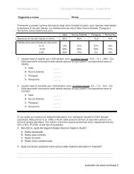 Parte di statistica medica del compito scritto di ... - SunHope.it