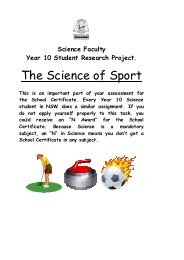 The Science of Sport - Westfields Sports High School