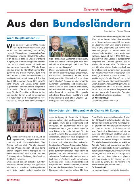 ROTWEISSROT Ausgabe I/2006 - AuslandsÃƒÂ¶sterreicher-Weltbund