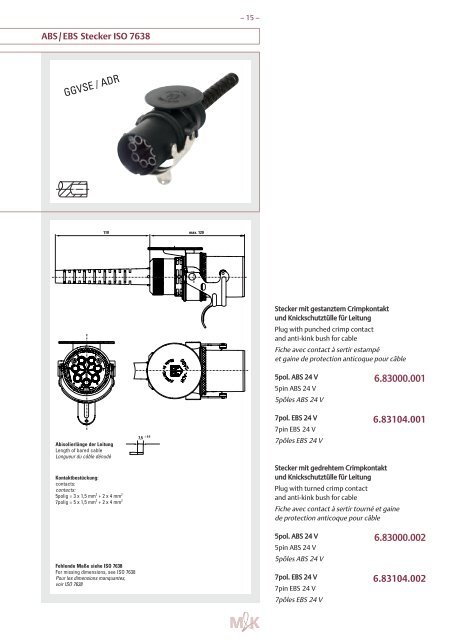 Electrical coil program 12 Volt program 24 Volt program Extra ...